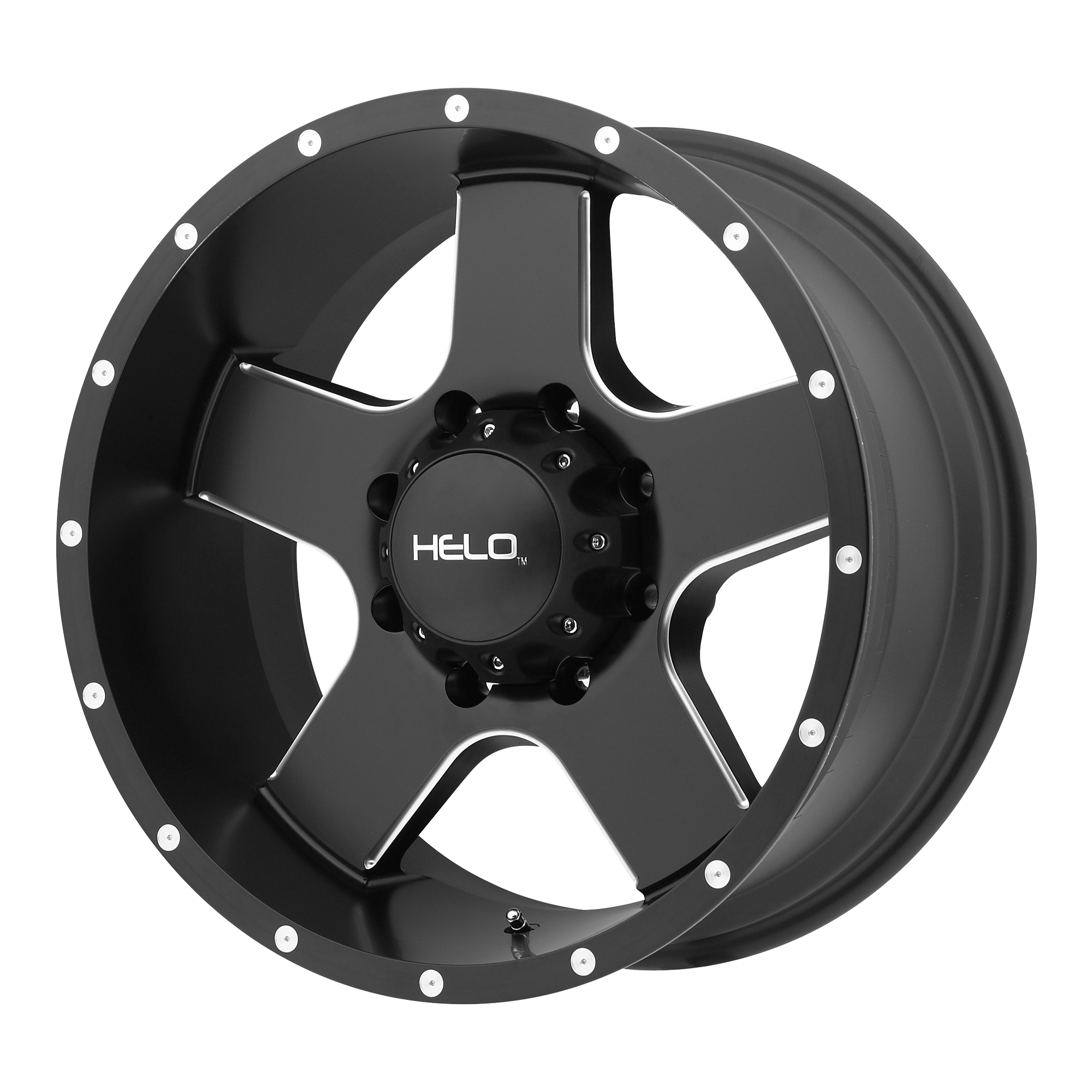 Helo HE886 Satin Black With Milled Spokes and Flange