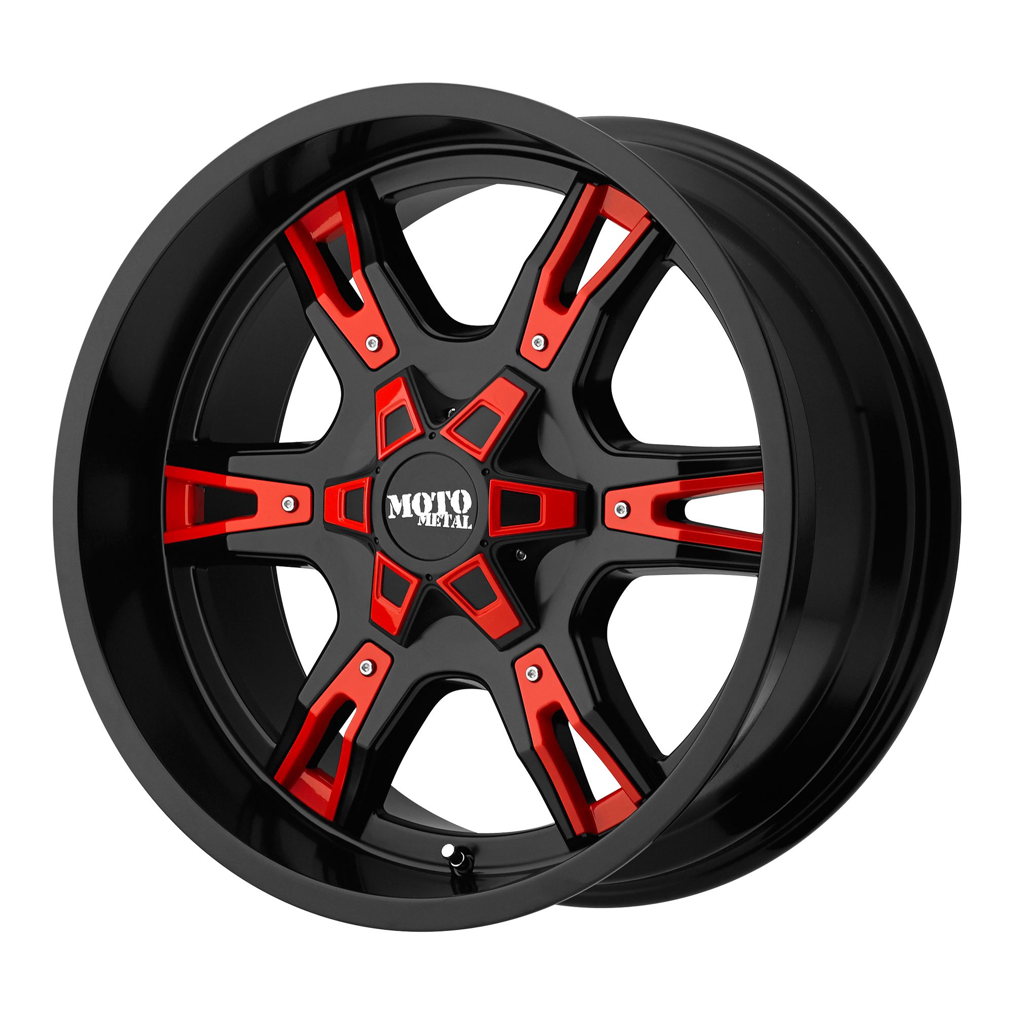 Moto Metal MO969 Satin Black With  Red And Chrome Accents