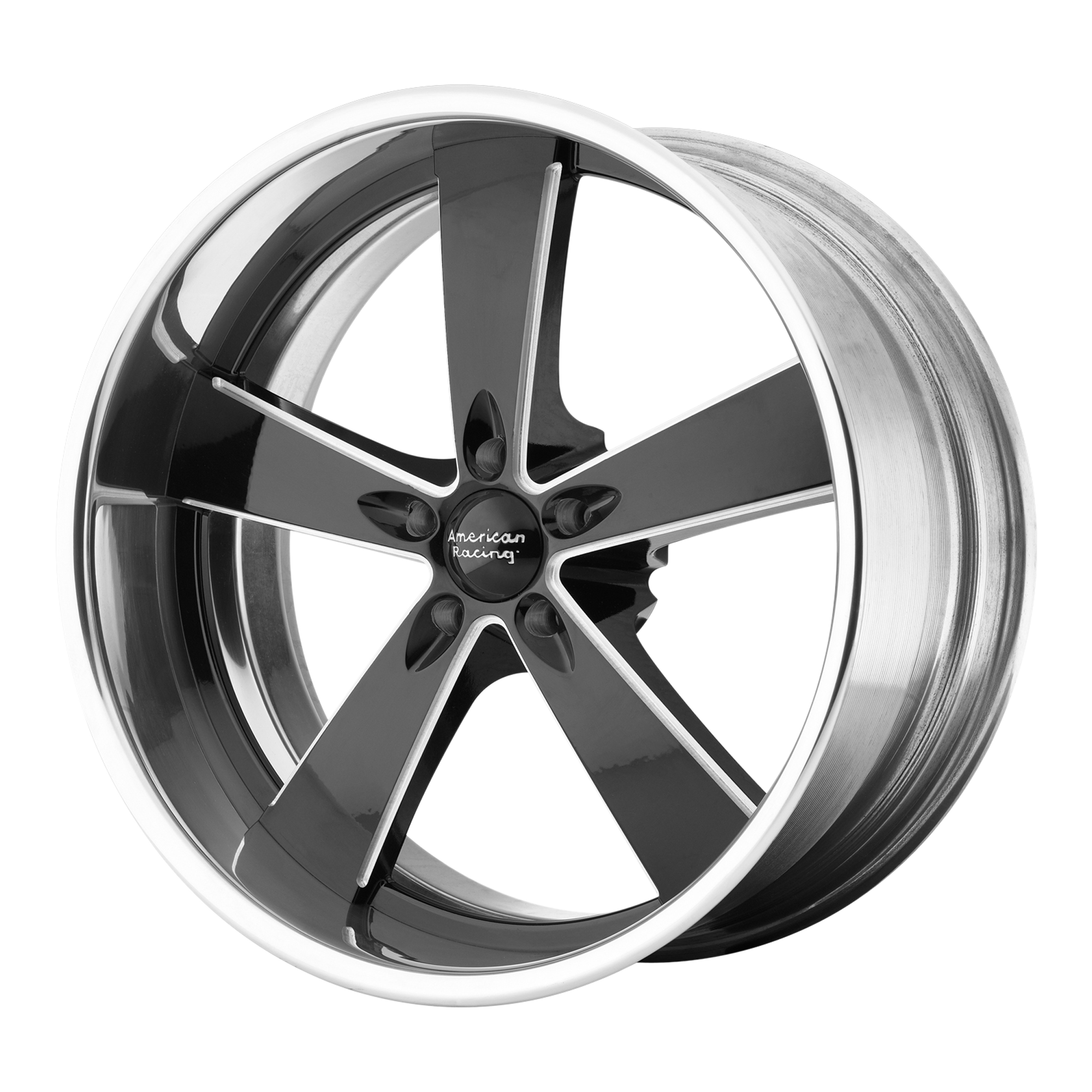 American Racing VN472 BURNOUT Two-Piece Black Milled Center Polished Rim