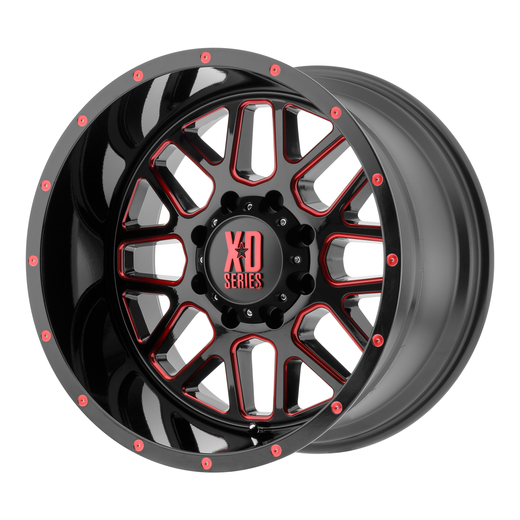 XD Series XD820 GRENADE Satin  Black Milled With Red Clear Coat
