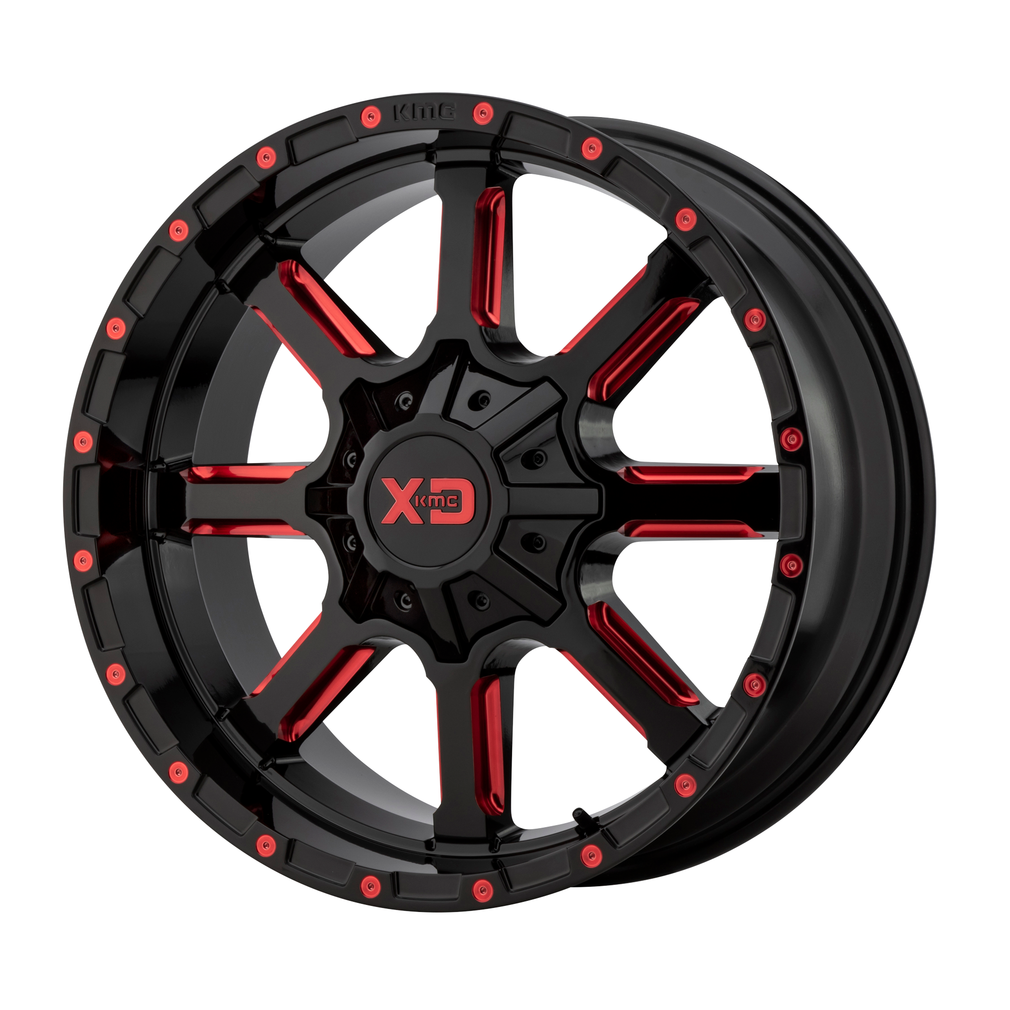 XD Series XD838 MAMMOTH Gloss Black Milled With Red Tint Clear Coat