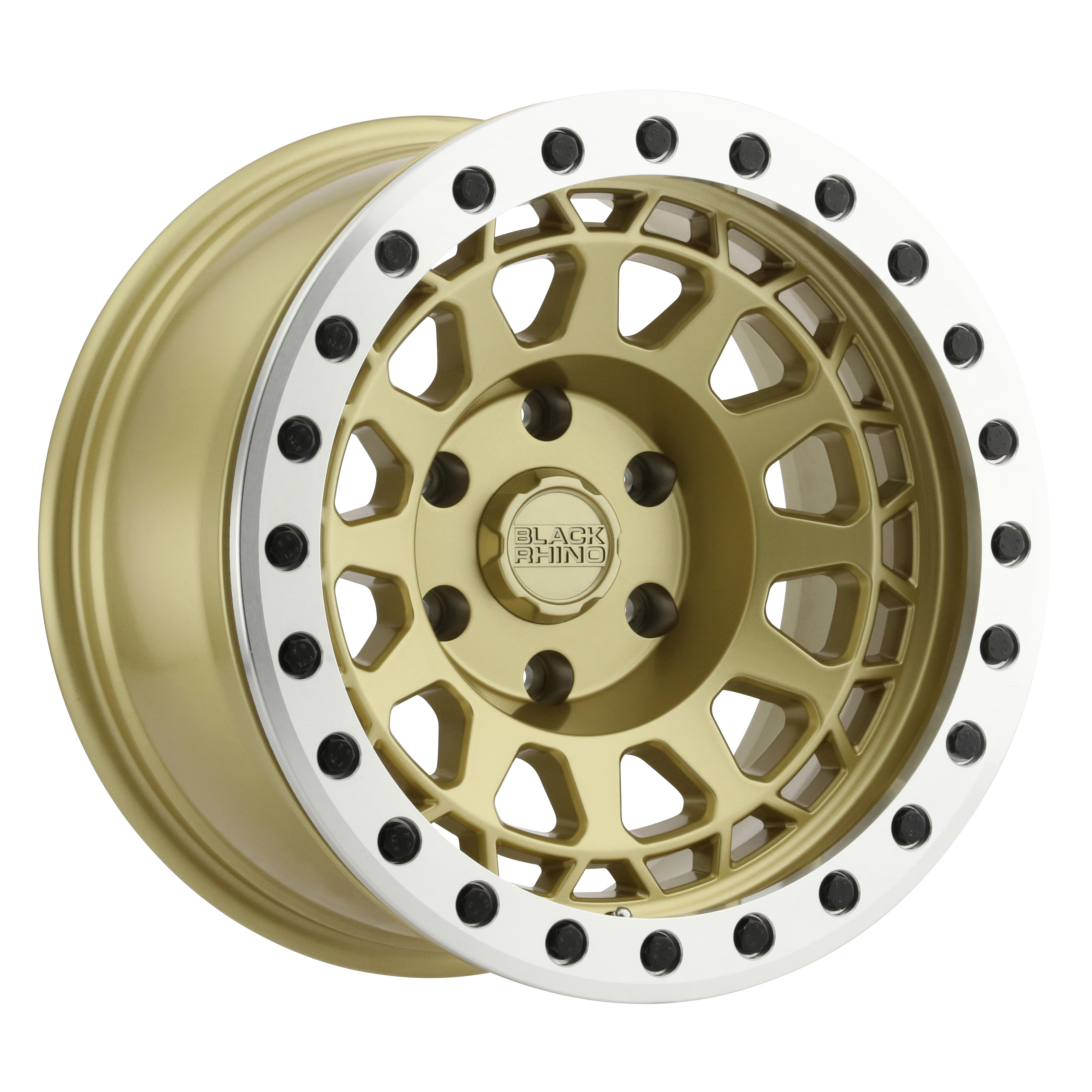 Primm Beadlock Matte Gold W-Machined Ring And Black Bolts