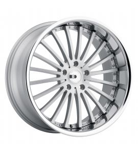 Xo Luxury New York MATTE SILVER W/ BRUSHED FACE AND STAINLESS STEEL LIP 20x8.5  5x108 35 Offset 72.6 Hub 