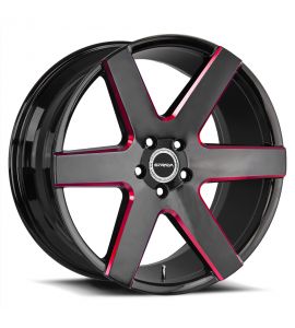CODA - 22X9.5 BLANK ET 15MM 72.6CB GLOSS BLACK CANDY RED MILLED