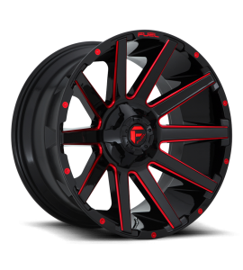 24x12 Fuel Off-Road Wheels | 1 piece D643 CONTRA 5x127/5x139.7 GLOSS BLACK RED TINTED CLEAR -44 Offset (4.77 Backspace) 87.1 Centerbore | D64324205747