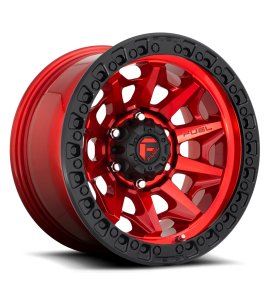 18x9 Fuel Off-Road Wheels | 1 piece D695 COVERT 5x139.7 CANDY RED BLACK BEAD RING 1 Offset (5.04 Backspace) 87.1 Centerbore | D6951890B550
