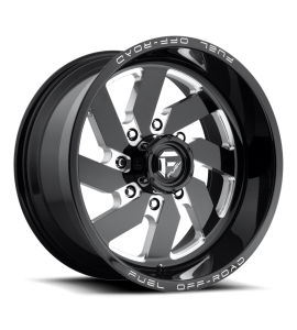 20x14 Fuel Off-Road Wheels | 1 piece D582 TURBO 8x165.10 GLOSS BLACK MILLED -75 Offset (4.55 Backspace) 125.1 Centerbore | D58220408245
