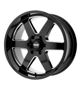 17x8.5 American Racing Wheels AR926 PATROL 8x165.10 Gloss Black Milled 0 Offset (4.75 Backspace) 130.81 Centerbore | AR92678580300