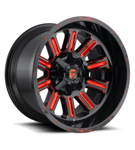 22x12 Fuel Off-Road Wheels | 1 piece D621 HARDLINE 5x139.7/5x150 GLOSS BLACK RED TINTED CLEAR -44 Offset (4.77 Backspace) 110.1 Centerbore | D62122207047