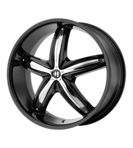 22x8.5 Helo Wheels HE844 Blank/Special Drill Gloss Black With Removable Chrome Accents 45 Offset (6.52 Backspace) 72.6 Centerbore | HE84422800345