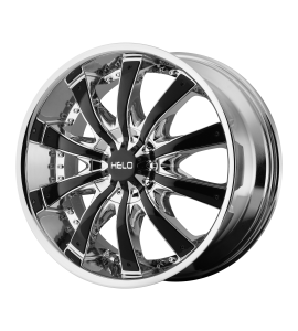 26x9.5 Helo Wheels HE875 Blank/Special Drill Chrome Plated With Gloss Black Accents 38 Offset (6.75 Backspace) 72.6 Centerbore | HE87526900238