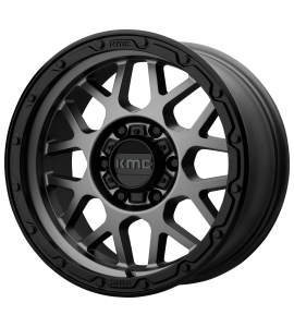 16x8 KMC Wheels KM535 GRENADE OFF-ROAD 8x165.10 Matte Gray Matte Black Lip -6 Offset (4.26 Backspace) 125.5 Centerbore | KM53568080406N