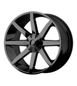 20x8.5 KMC Wheels KM651 SLIDE 5x114.3/5x127 Gloss Black 38 Offset (6.25 Backspace) 72.6 Centerbore | KM65128554338