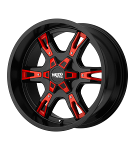 20x12 Moto Metal Off-Road Wheels MO969 5x127 Satin Black With  Red And Chrome Accents -44 Offset (4.77 Backspace) 78.3 Centerbore | MO96921250744N