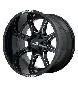 20x9 Moto Metal Off-Road Wheels MO970 Blank/Special Drill Gloss Black With Milled Spoke & Moto Metal On Lip 18 Offset (5.71 Backspace) 72.6 Centerbore | MO970290003B18