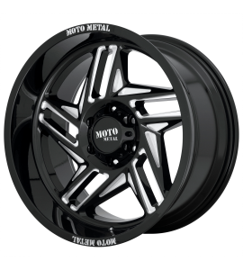 20x12 Moto Metal Off-Road Wheels MO996 RIPSAW 6x139.7 Gloss Black Milled -44 Offset (4.77 Backspace) 106.25 Centerbore | MO99621268344N