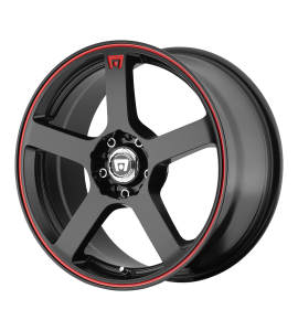 17x7 Motegi Wheels MR116 4x108/4x114.3 Matte Black Red Racing Stripe 40 Offset (5.57 Backspace) 72.6 Centerbore | MR11677003740