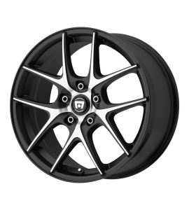 17x7.5 Motegi Wheels MR128 5x120 Satin Blackwith Machined Face And Register 45 Offset (6.02 Backspace) 74.1 Centerbore | MR12877552745