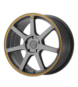 15x6.5 Motegi Wheels MR132 5x114.3 Matte Gray Orange Stripe 40 Offset (5.32 Backspace) 72.6 Centerbore | MR13256512440