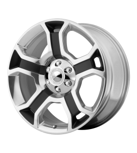 22x9 OE Creations Wheels PR127 6x135 Gloss Black/Polished Spokes & Lip 44 Offset (6.73 Backspace) 87.1 Centerbore | 127P-2296344