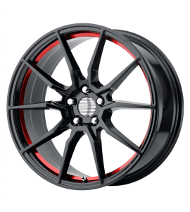 20x9 OE Creations Wheels PR193 5x114.3 Gloss Black Red Machined 30 Offset (6.18 Backspace) 70.6 Centerbore | 193RS-296530