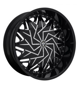 26x9 Dub Wheels S231 DAZR 5x115/5x120 GLOSS BLACK MILLED 15 Offset (5.59 Backspace) 72.56 Centerbore | S231269022+15