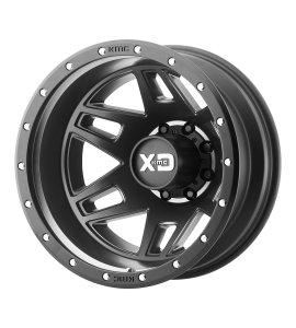 20x7.5 XD Off-Road Series by KMC Wheels XD130 MACHETE DUALLY 8x165.10 Satin Black With Reinforcing Ring 142 Offset (9.84 Backspace) 121.5 Centerbore | XD130275907142