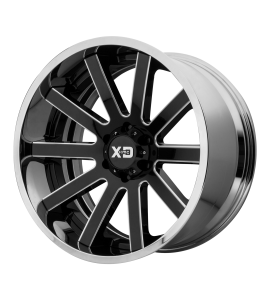 20x10 XD Off-Road Series by KMC Wheels XD200 HEIST 6x139.7 Gloss Black Milled Center Chrome Lip -18 Offset (4.79 Backspace) 106.25 Centerbore | XD200-20106818NBC
