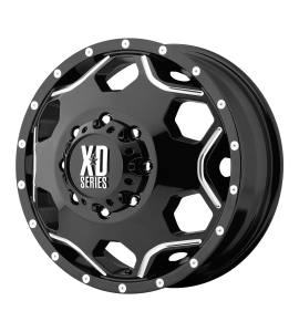 17x6 XD Off-Road Series by KMC Wheels XD814 CRUX 8x165.10 Gloss Black With Milled Accents -134 Offset (-1.78 Backspace) 125.5 Centerbore | XD81476080394N