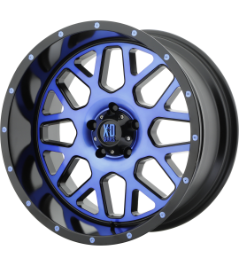 20x10 XD Off-Road Series by KMC Wheels XD820 GRENADE 5x127 Satin Black Machined Face With Blue Tinted Clear Coat -24 Offset (4.56 Backspace) 78.3 Centerbore | XD82021050524NBC