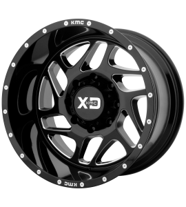 20x9 XD Off-Road Series by KMC Wheels XD836 FURY 5x127 Gloss Black Milled 18 Offset (5.71 Backspace) 71.5 Centerbore | XD83629050318