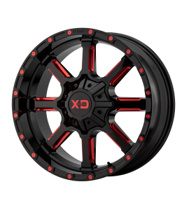 20x9 XD Off-Road Series by KMC Wheels XD838 MAMMOTH 5x139.7/5x150 Gloss Black Milled With Red Tint Clear Coat 18 Offset (5.71 Backspace) 110.5 Centerbore | XD83829086918