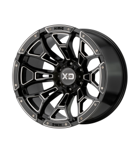 20x12 XD Off-Road Series by KMC Wheels XD841 BONEYARD 6x139.7 Gloss Black Milled -44 Offset (4.77 Backspace) 106.25 Centerbore | XD84121268344N