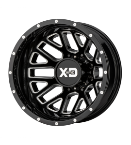 17x6.5 XD Off-Road Series by KMC Wheels XD843 GRENADE DUALLY 8x200 Gloss Black Milled - Rear -140 Offset (-1.76 Backspace) 142 Centerbore | XD843765823140N