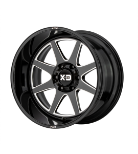 22x12 XD Off-Road Series by KMC Wheels XD844 PIKE 8x165.10 Gloss Black Milled -44 Offset (4.77 Backspace) 125.5 Centerbore | XD84422280344N