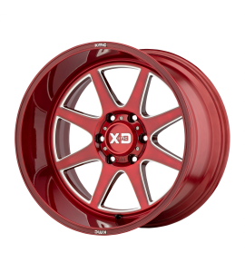 20x10 XD Off-Road Series by KMC Wheels XD844 PIKE 5x139.7 Brushed Red With Milled Accent -18 Offset (4.79 Backspace) 78 Centerbore | XD84421085918N