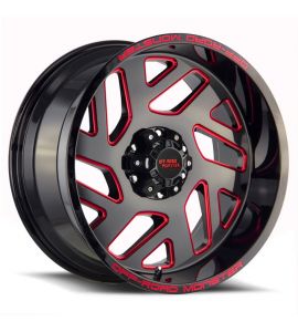 M09 - 20X10 6x135/139.7 ET 12MM 106.4CB GLOSS BLACK CANDY RED MILLED