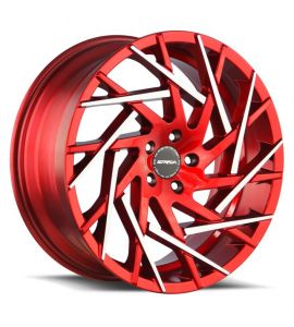 NIDO - 20X8.5 5x114.3 ET 35MM 72.6CB CANDY RED MACHINED TIPS