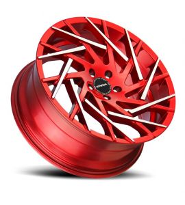 NIDO - 22X9 5x114.3 ET 35MM 72.6CB CANDY RED MACHINED TIPS