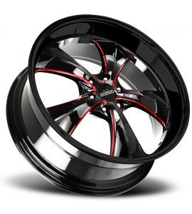 OLD SKOOL - 24X10 6x139.7 ET 24MM 106.4CB GLOSS BLACK CANDY RED MILLED