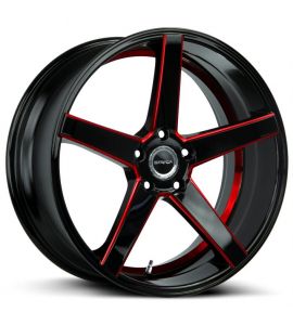 PERFETTO - 18X8 5x120 ET 40MM 72.6CB GLOSS BLACK CANDY RED MILLED STEP S35852040GBMLRS