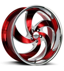 RETRO 5 - 22X9 5x115 ET 15MM 74.1CB CANDY RED MILLED SS LIP
