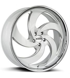 RETRO 5 - 22X9 5x120 ET 25MM 74.1CB BRUSHED FACE SILVER MILLED SS LIP