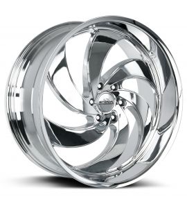 RETRO 6 - 24X10 5x115 ET 15MM 74.1CB BRUSHED FACE SILVER MILLED SS LIP