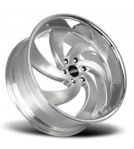 RETRO 6 - 24X10 5x120 ET 25MM 78.1CB BRUSHED FACE SILVER MILLED SS LIP