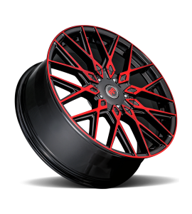 RR24  18X8 5/100,114.3 RED/BLK MACHINED +40 73.1     