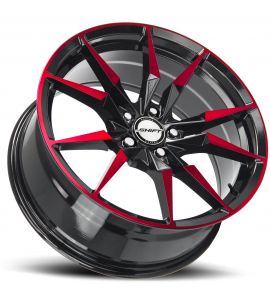BLADE - 17X7.5 5x100 ET 35MM 72.6CB GLOSS BLACK CANDY RED MACHINED