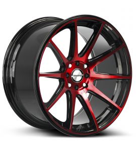 GEAR - 18x9 5X100/114.3 ET 30MM 73.1CB GLOSS BLACK CANDY RED MACHINED