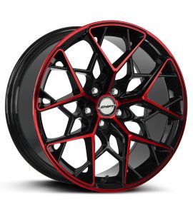PISTON - 20X8.5 5x112 ET 32MM 73.1CB GLOSS BLACK CANDY RED MACHINED