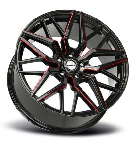 SPRING - 20X8.5 5X100 ET 35MM 72.6CB GLOSS BLACK CANDY RED MILLED